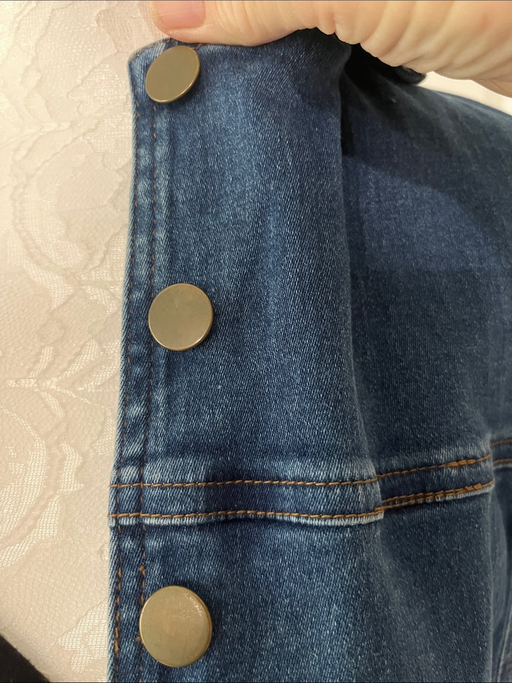 Jump 80’s-90’s Denim w Lycra Oversized Vest Double Size Pockets Made in USA 🇺🇸 - Picture 3 of 9